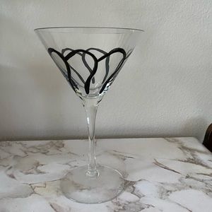 Black swirl martini glass